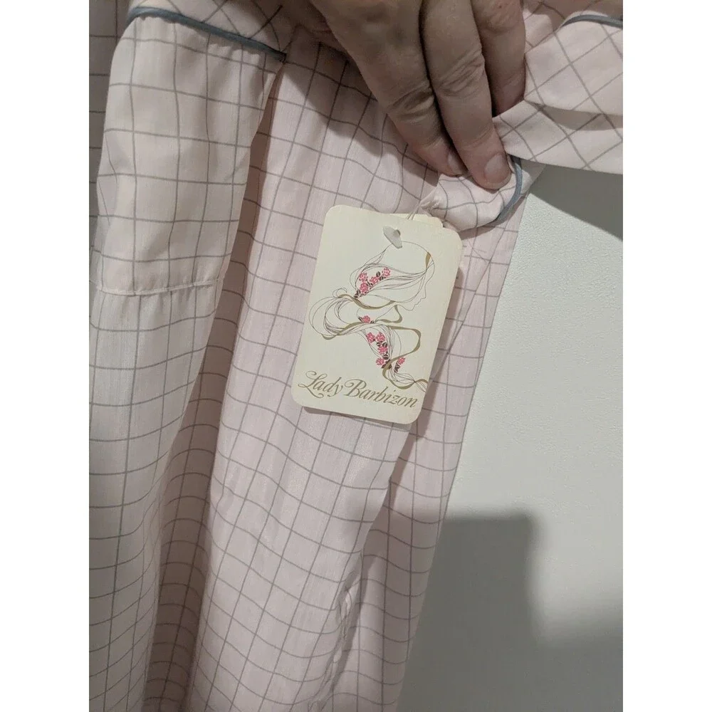 NOS Vintage Pink Grey Lady Barbizon 2 pc S/S Pajama Set 1X Blendaire Batiste